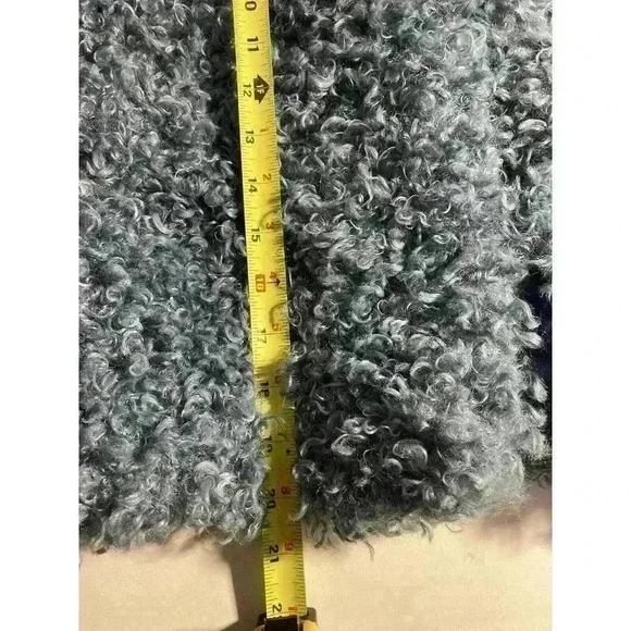 NOIZE Kelly Faux Fur Jacket Blue Cozy Collared Teddy Jacket Size S - Picture 12 of 12